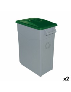 Cubo de Basura para Reciclaje Denox Verde 65 L (2 Unidades)