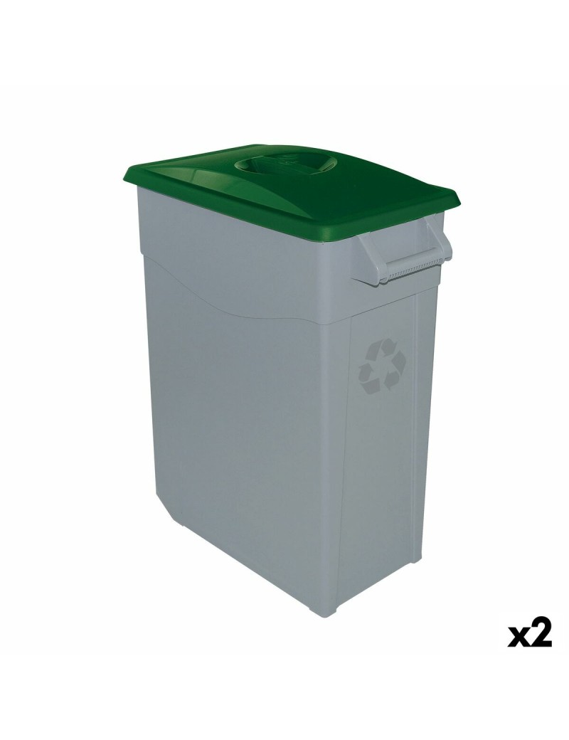 Caixote de Lixo para Reciclagem Denox Verde 65 L (2 Unidades)