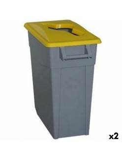 Cubo de Basura para Reciclaje Denox Amarillo 65 L (2 Unidades)