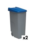 Dustbin with Wheels Denox 85 L Blue 58 x 41 x 76 cm