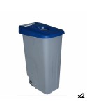 Poubelle à Roulettes Denox 110 L Bleu 58 x 41 x 89 cm