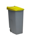 Dustbin with Wheels Denox 85 L Yellow 58 x 41 x 76 cm