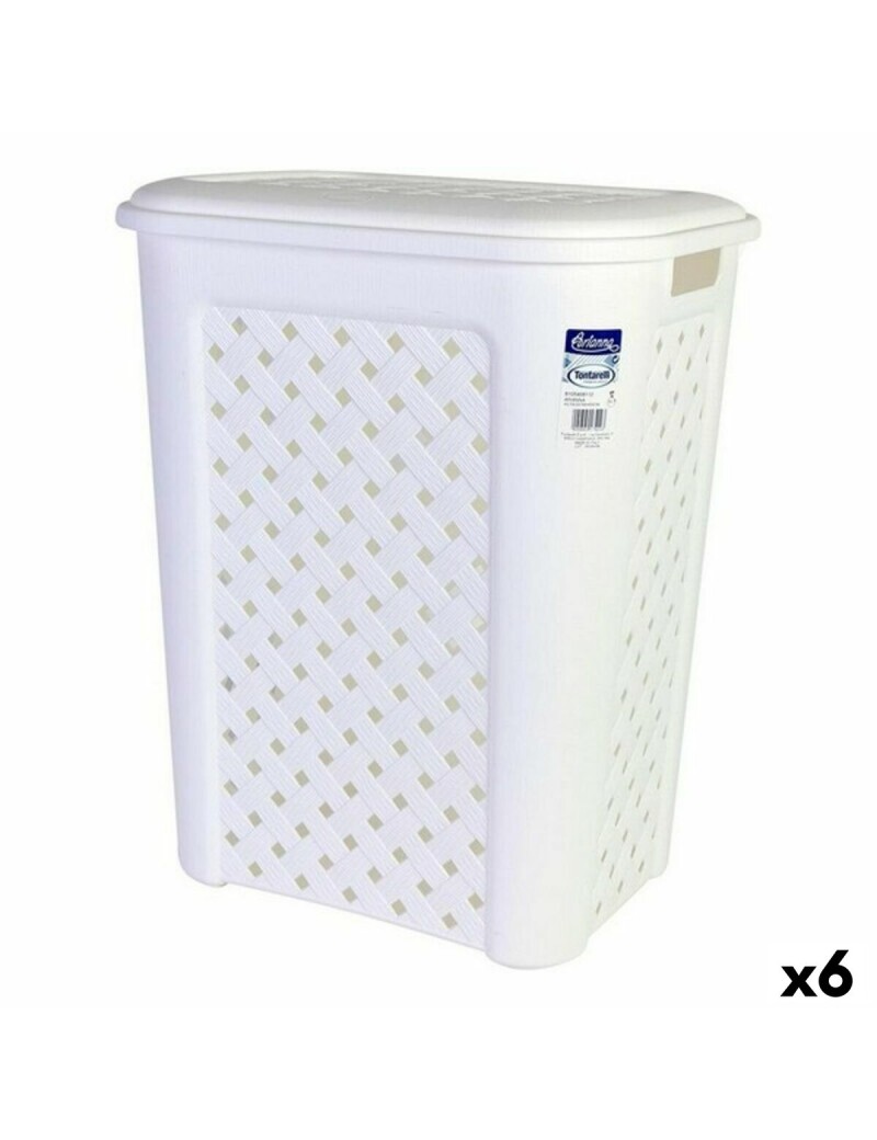 Panier à linge Arianna Tontarelli 8105408_112 50 L Blanc 44 x 35 x 55 cm (6 Unités)