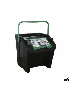 Poubelle recyclage Tontarelli Moda Vert Empilable 28 L (6 Unités)