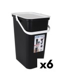 Caixote de Lixo para Reciclagem Tontarelli Moda Branco Preto 24 L (6 Unidades)