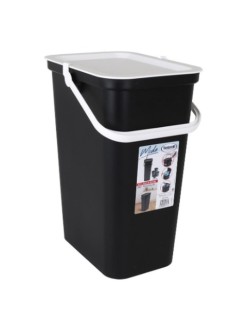 Caixote de Lixo para Reciclagem Tontarelli Moda Branco Preto 24 L (6 Unidades)