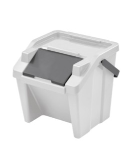 Caixote de Lixo para Reciclagem Tontarelli Moda Branco Empilhável 28 L (6 Unidades)