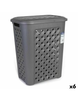 Laundry basket Tontarelli Arianna 30 L Graphite 37,5 x 27,5 x 47 cm (6 Units)