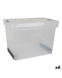 Storage Box with Lid Evolution Transparent 39 x 29 x 20,5 cm (6 Units) (39 x 29 x 20,5 cm)