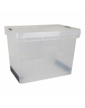 Storage Box with Lid Evolution Transparent 39 x 29 x 20,5 cm (6 Units) (39 x 29 x 20,5 cm)