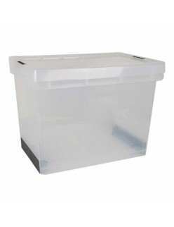 Storage Box with Lid Evolution Transparent 39 x 29 x 20,5 cm (6 Units) (39 x 29 x 20,5 cm)