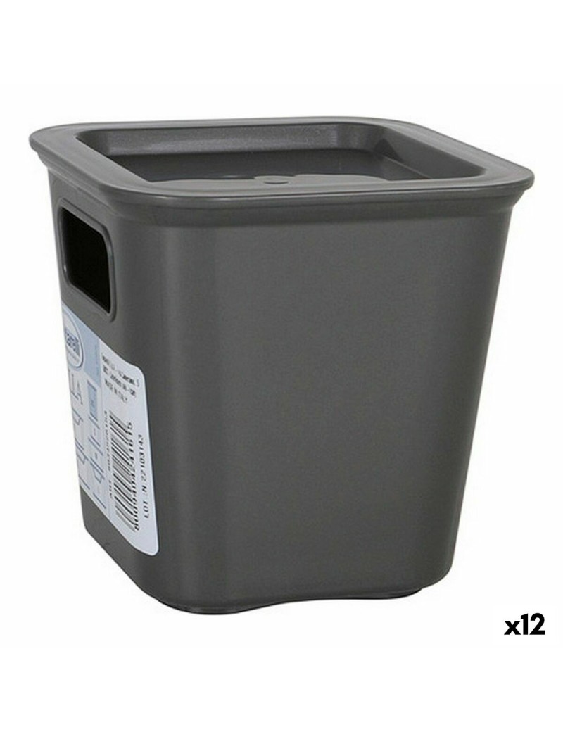 Scatola portaoggetti Tontarelli Bella Grigio 11,4 x 11,4 x 11,2 cm (12 Unità)