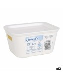 Storage Box with Lid Bella Anthracite 13,9 x 11,4 x 7,2 cm (12 Units) (14 x 11 x 7 cm)