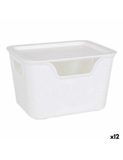 Storage Box with Lid Bella Anthracite 17,9 x 13,9 x 11,2 cm (12 Units) (18 x 14 x 11 cm)