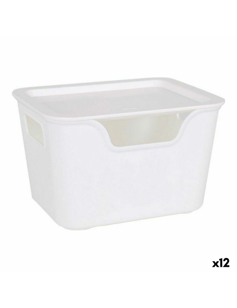 Storage Box with Lid Bella Anthracite 17,9 x 13,9 x 11,2 cm (12 Units) (18 x 14 x 11 cm)