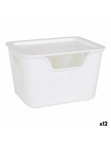 Storage Box with Lid Bella Anthracite 17,9 x 13,9 x 11,2 cm (12 Units) (18 x 14 x 11 cm)