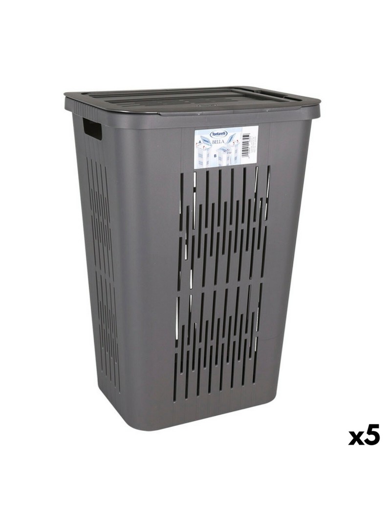 Laundry basket Inde Bella 60 L Graphite 40,5 x 33 x 59 cm (5 Units)