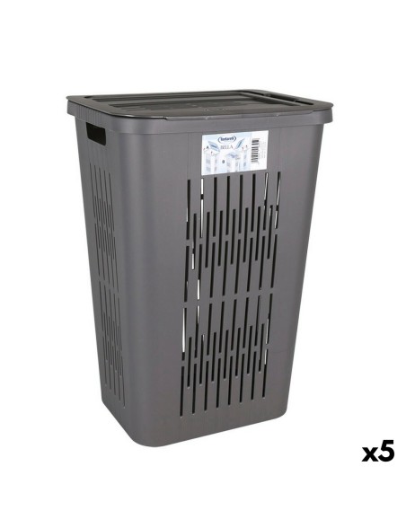 Laundry basket Inde Bella 60 L Graphite 40,5 x 33 x 59 cm (5 Units)