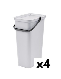 Poubelle recyclage Tontarelli Moda Blanc 38 L (4 Unités)