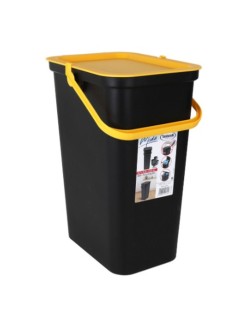 Poubelle recyclage Tontarelli Moda Jaune Noir 24 L (6 Unités)