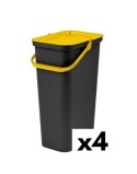 Poubelle recyclage Tontarelli Moda Jaune 38 L (4 Unités)