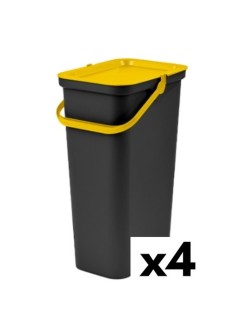 Poubelle recyclage Tontarelli Moda Jaune 38 L (4 Unités)