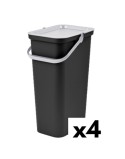 Secchio per Raccolta Differenziata Tontarelli Moda Bianco Nero 38 L (4 Unità)