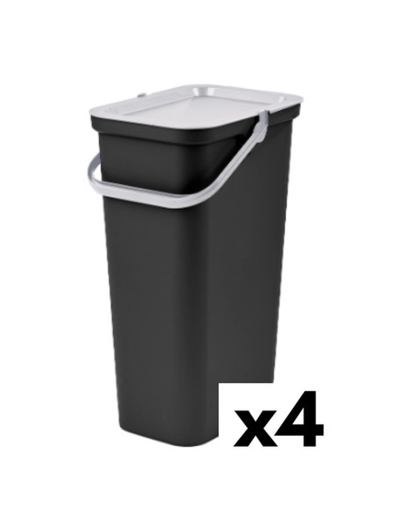 Secchio per Raccolta Differenziata Tontarelli Moda Bianco Nero 38 L (4 Unità)
