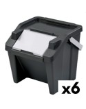 Caixote de Lixo para Reciclagem Tontarelli Moda Branco Preto Empilhável 28 L (6 Unidades)