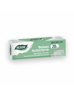 Ein Set luftdichter wiederverwendbarer Beutel Algon 20 Stücke 18 x 20 cm (24 Stück)