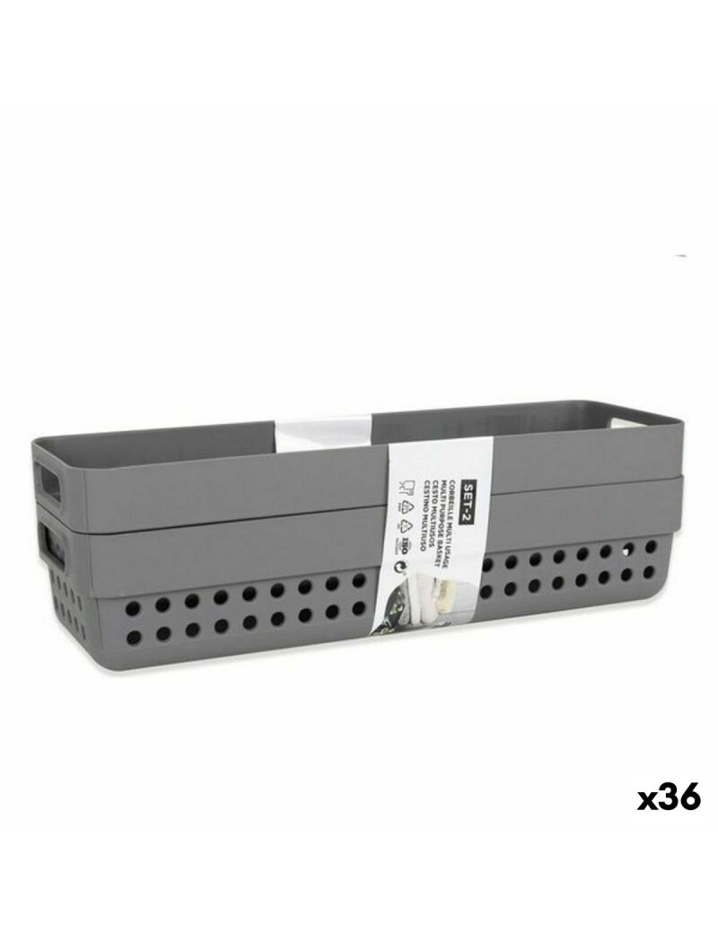 Multi-purpose basket Confortime 144888 24 x 7,5 x 7 cm (2 Pieces) (36 Units) (24 x 7,5 x 5 cm)