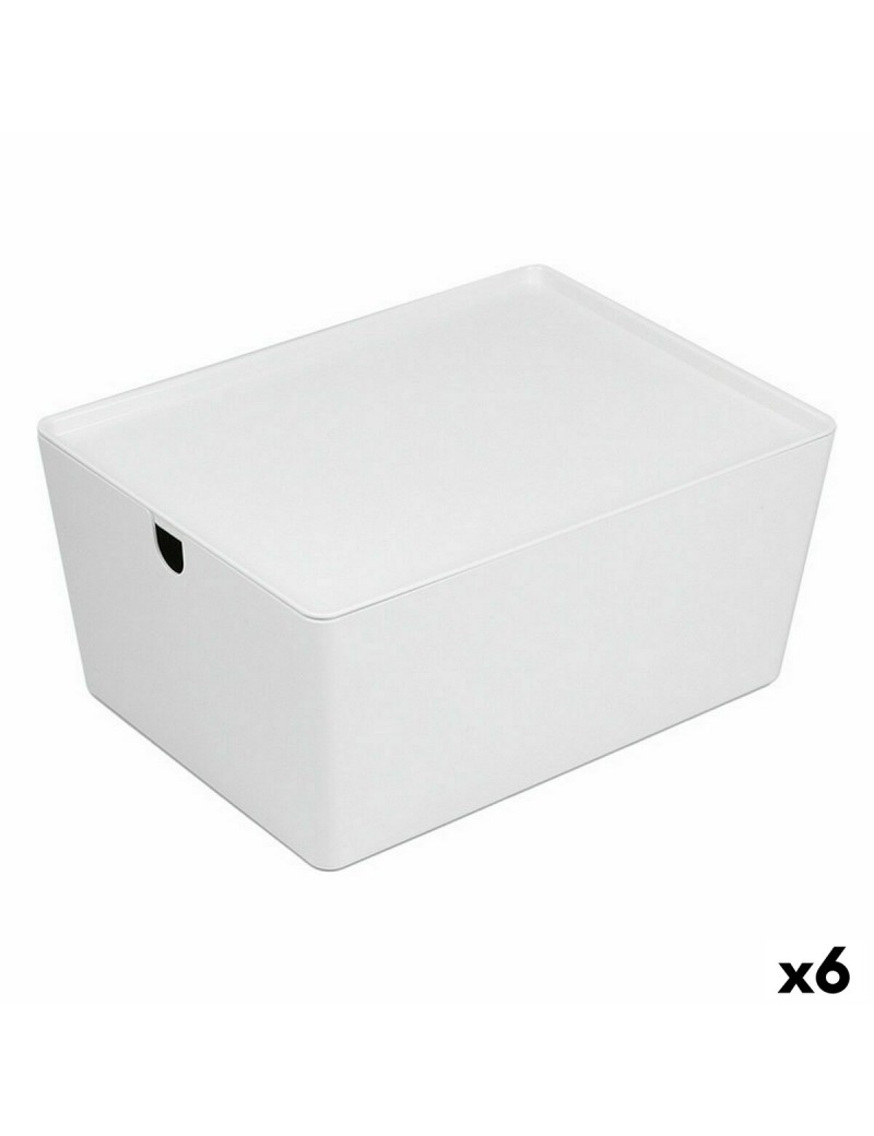 Scatola per Sistemare Impilabile Confortime Con coperchio 35 x 26 x 16 cm (6 Unità)