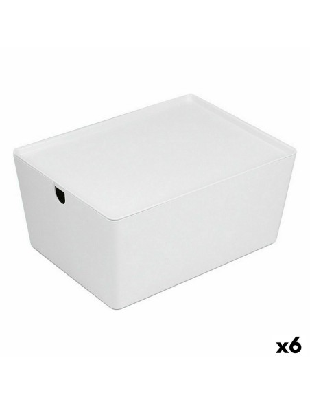 Stackable Organising Box Confortime With lid 35 x 26 x 16 cm (6 Units)