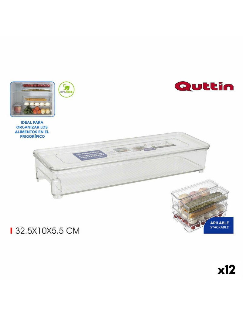 Contenitore per Sistemare Multiuso Quttin Con coperchio 32,5 x 10 x 5,5 cm