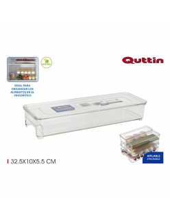 Contenitore per Sistemare Multiuso Quttin Con coperchio 32,5 x 10 x 5,5 cm
