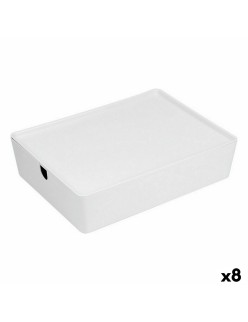 Scatola per Sistemare Impilabile Confortime Con coperchio 35 x 26 x 8,5 cm (8 Unità)