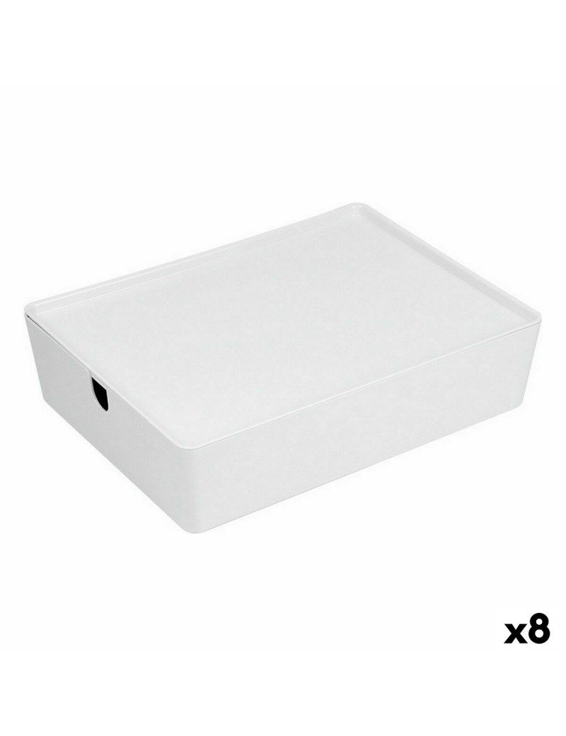Scatola per Sistemare Impilabile Confortime Con coperchio 35 x 26 x 8,5 cm (8 Unità)