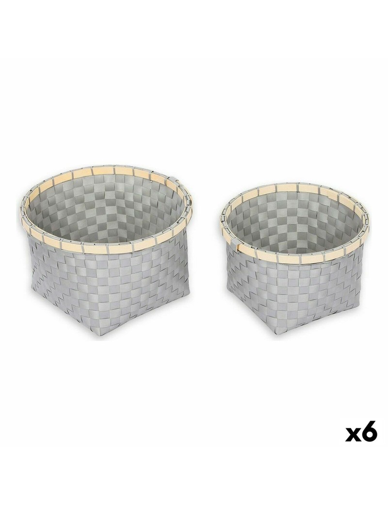 Set di Cestini Confortime 2 Pezzi Rotonda 26 x 26 x 17 cm (2 Pezzi) (6 Unità)