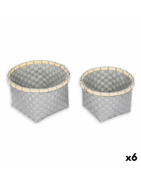 Set di Cestini Confortime 2 Pezzi Rotonda 26 x 26 x 17 cm (2 Pezzi) (6 Unità)