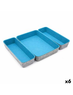 Set di Cestini Confortime 3 Pezzi Feltro 28 x 20,5 x 5,3 cm (3 Pezzi) (6 Unità)