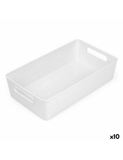 Panier Multi-usages Confortime Blanc 38 x 22 x 9,5 cm (10 Unités)