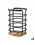Contenitore per Utensili da Cucina Confortime West Nero Metallo (6 Unità)