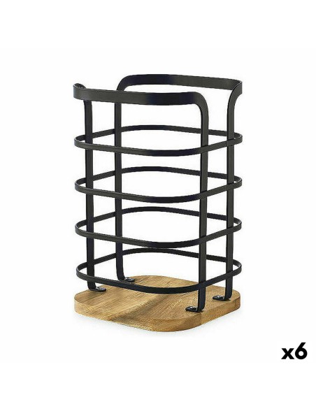 Contenitore per Utensili da Cucina Confortime West Nero Metallo (6 Unità)