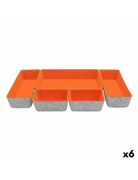 Set di Cestini Confortime 5 Pezzi Feltro 27,5 x 20 x 5,3 cm (5 Pezzi) (6 Unità) Set di Cestini Confortime 5 Pezzi Feltro 27,5 x 20 x 5,3 cm (5 Pezzi) (6 Unità)