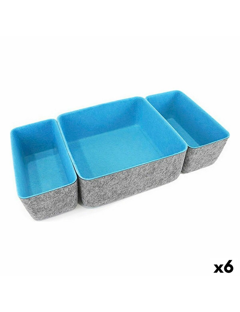 Set di Cestini Confortime 3 Pezzi Feltro (3 Pezzi) (6 Unità)