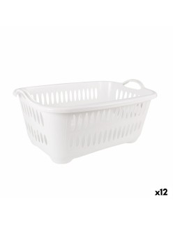 Cesto para la Ropa Sucia Tontarelli Cover line Con asas Plástico Blanco 62,5 x 44,5 x 27,5 cm (12 Unidades)
