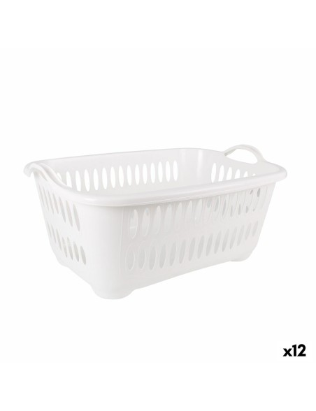 Cesto para la Ropa Sucia Tontarelli Cover line Con asas Plástico Blanco 62,5 x 44,5 x 27,5 cm (12 Unidades)