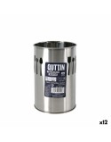 Bote para Utensilios de Cocina Quttin Plateado Acero Inoxidable 10 x 15 x 10 cm (12 Unidades)