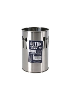 Bote para Utensilios de Cocina Quttin Plateado Acero Inoxidable 10 x 15 x 10 cm (12 Unidades)