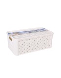 Caja de Almacenaje con Tapa Tontarelli Arianna Plástico Blanco 4 L 29 x 16,6 x 11,2 cm (8 Unidades)